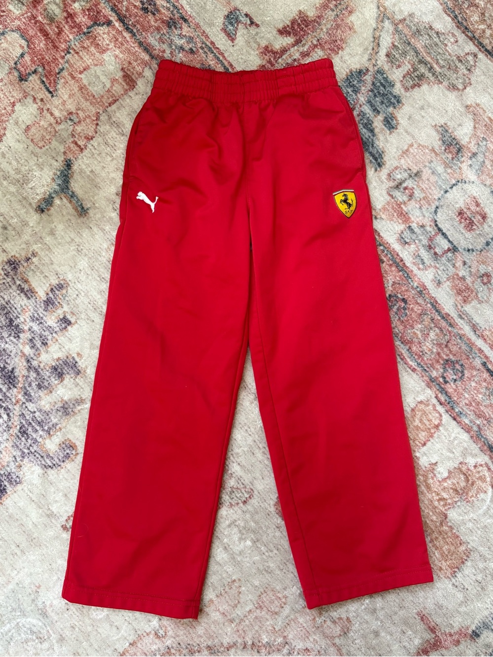 Puma x Ferrari Boys Pull On Track Pant Red Size Small